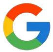 Google logo consisting of a capital "G" with segments in blue, red, yellow, and green on a light gray background.